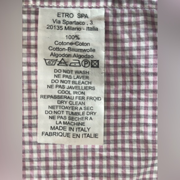 New condition Etro dress shirt pit to pit 23-1/2” (47 total) - Picture 4 of 4